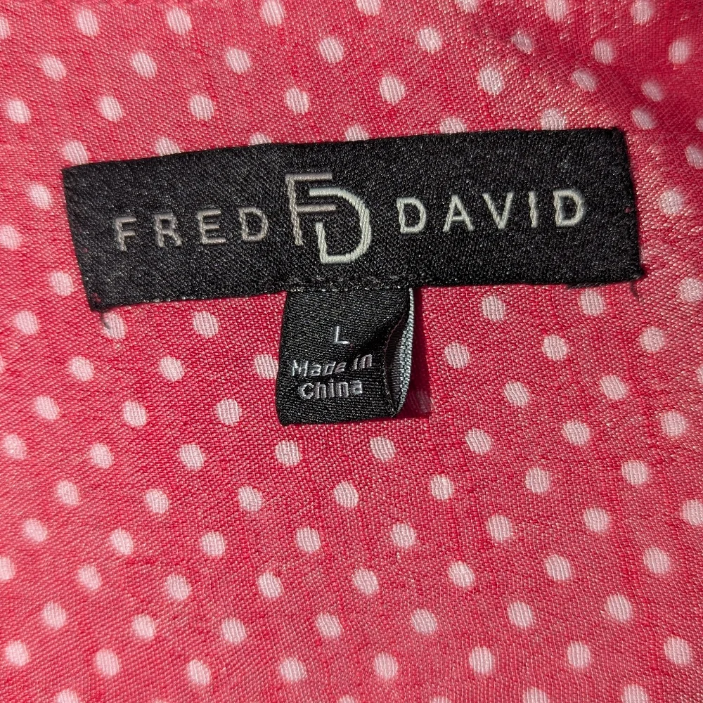 Fred David‎ Muted Red Polka Dot Blouse